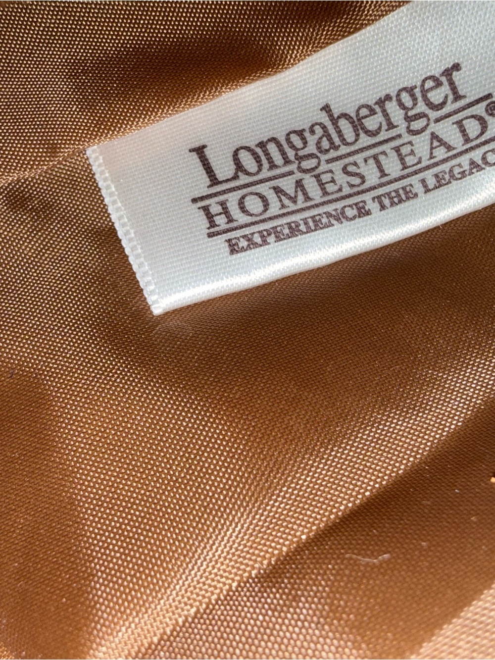 Longaberger Homestead Legacy Striped Canvas Tote Bag Brown Trim Pastel Shoulder - Picture 5 of 15